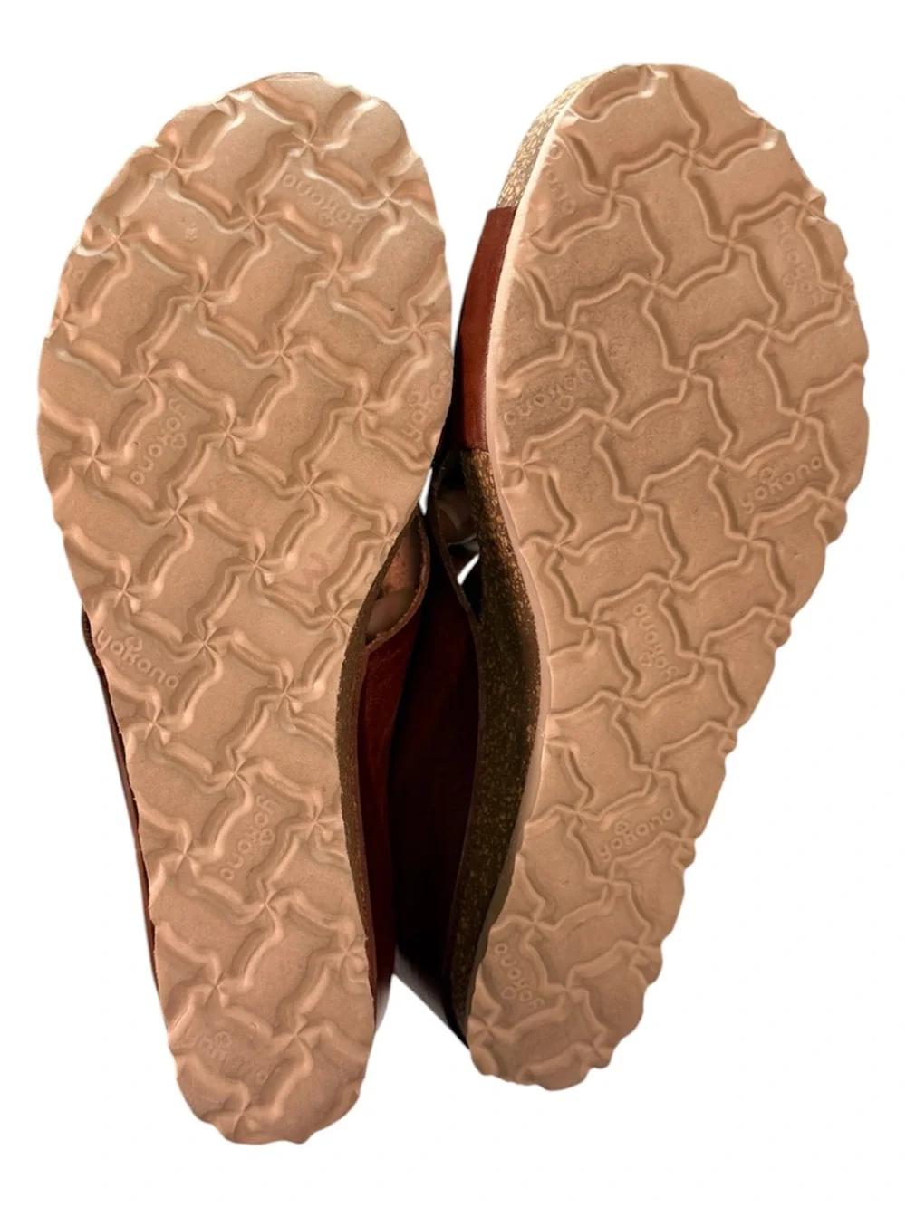 Yokono Candela Mora Brown Leather Cork Wedge Sandals 6.5 Spain
